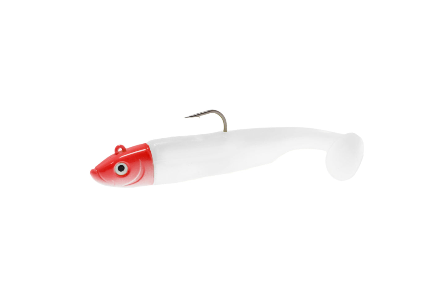 Drift Shad White and Red Head Side View