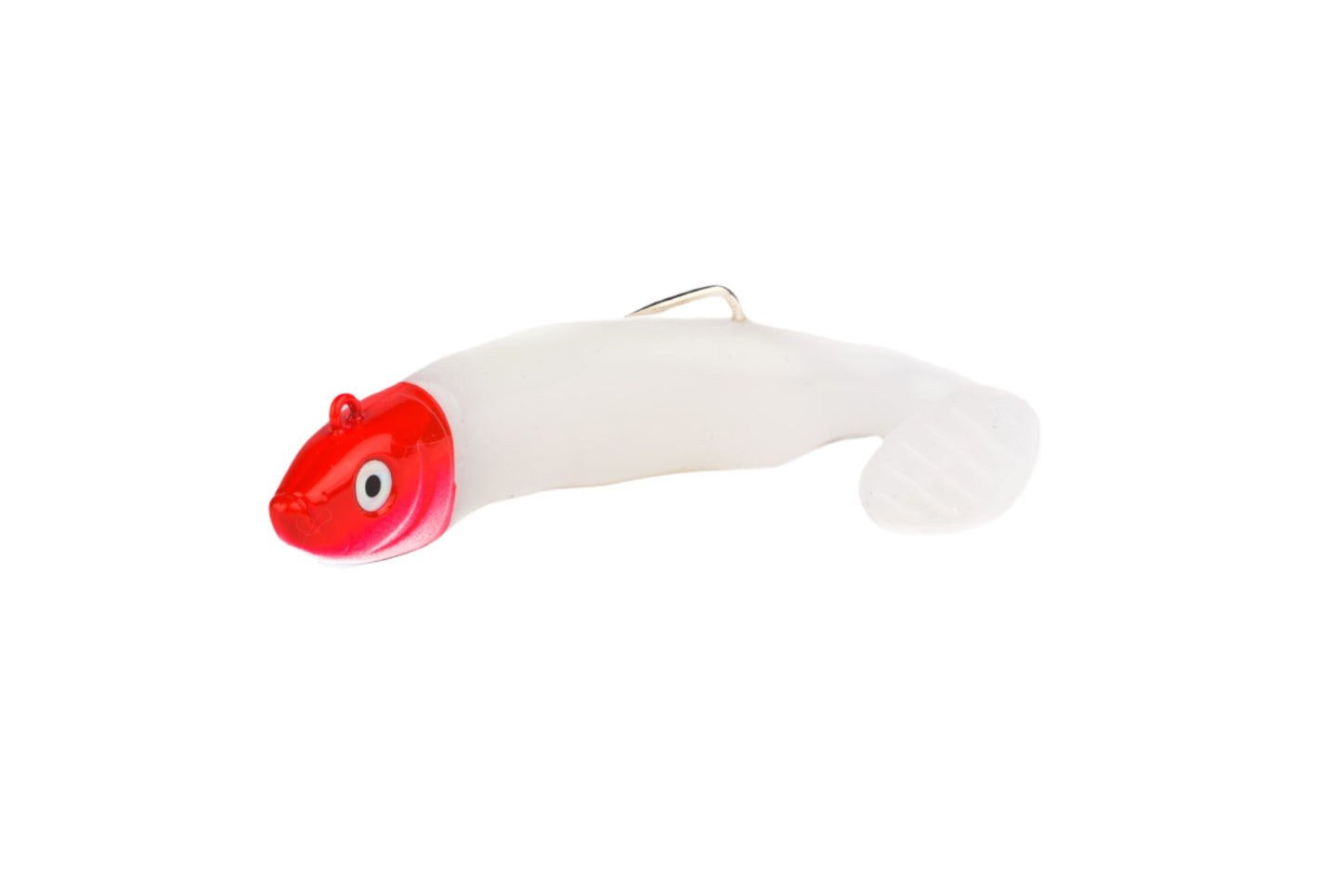 Drift Shoal Shad White and Red Head Side View
