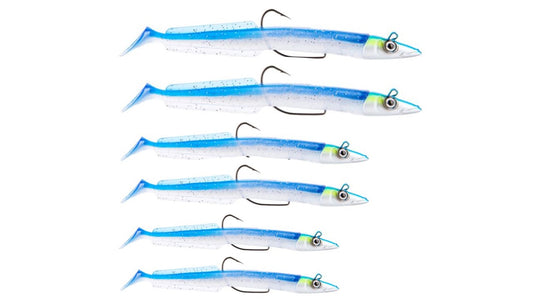 2x DRX Sandeel - Weedless Soft Plastic Fishing Lures -  20g / 12cm , 35g / 13cm , 50g / 15cm - Blue