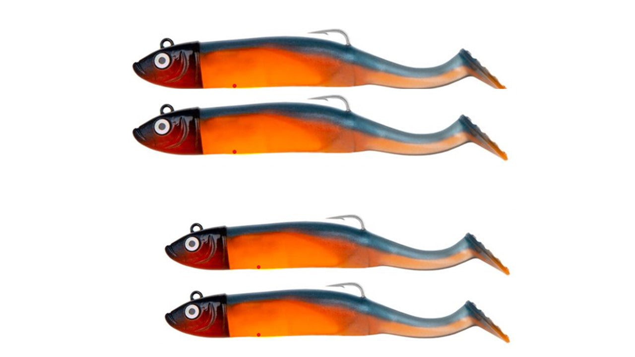 2x Shoal Shad Fishing Lures - Bass, Pollack, Mackerel - Blue & Orange - 15g / 10cm or 30g / 12cm - Drift Fishing