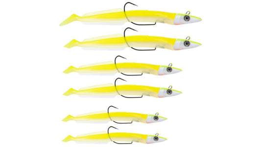 2x DRX Sandeel - Weedless Soft Plastic Fishing Lures -   20g / 12cm , 35g / 13cm , 50g / 15cm - Lemon