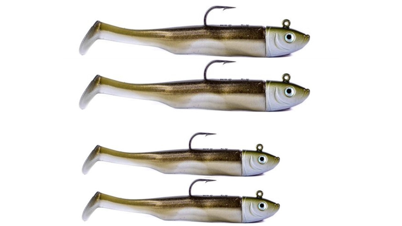 2x Drift Shad Fishing Lures - Bass, Pollack, Mackerel -  Khaki - 30g / 12cm or 55g / 15cm
