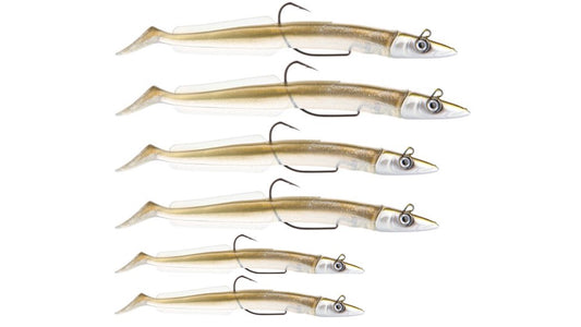 2x DRX Sandeel - Weedless Soft Plastic Fishing Lures -   20g / 12cm , 35g / 13cm  or 50g / 15cm  - Khaki